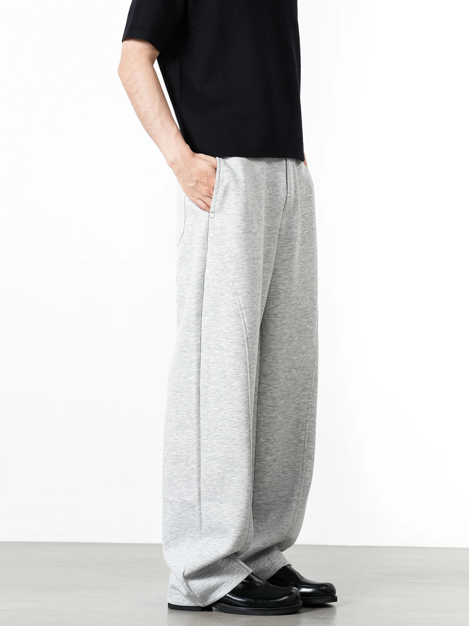 

American Sle Straight Leg Sweatpants Men's Commuter CleanFit Casual Drapey Long Pants Loose Fit Youthful Energy Daily Wear