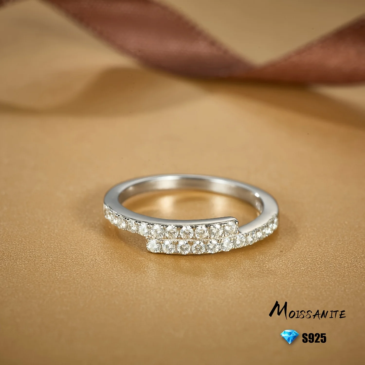 

Diamond Row Ring 925 Sterling Silver Rings for Women Moissanite with Gra Certificate Fashion Jewelry