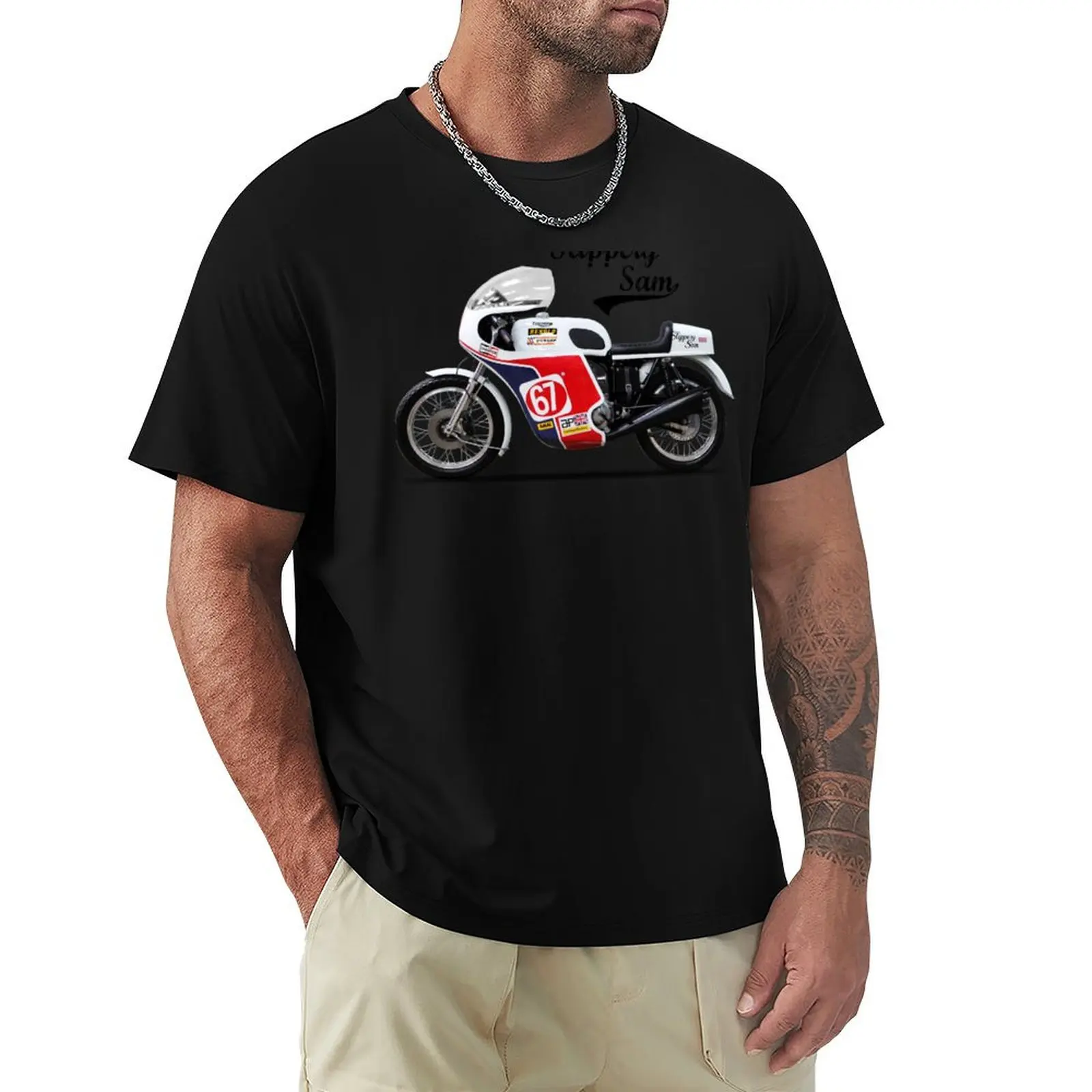 Slippery Sam Production Racer T-Shirt Casual Light Summer Short Sleeve Top