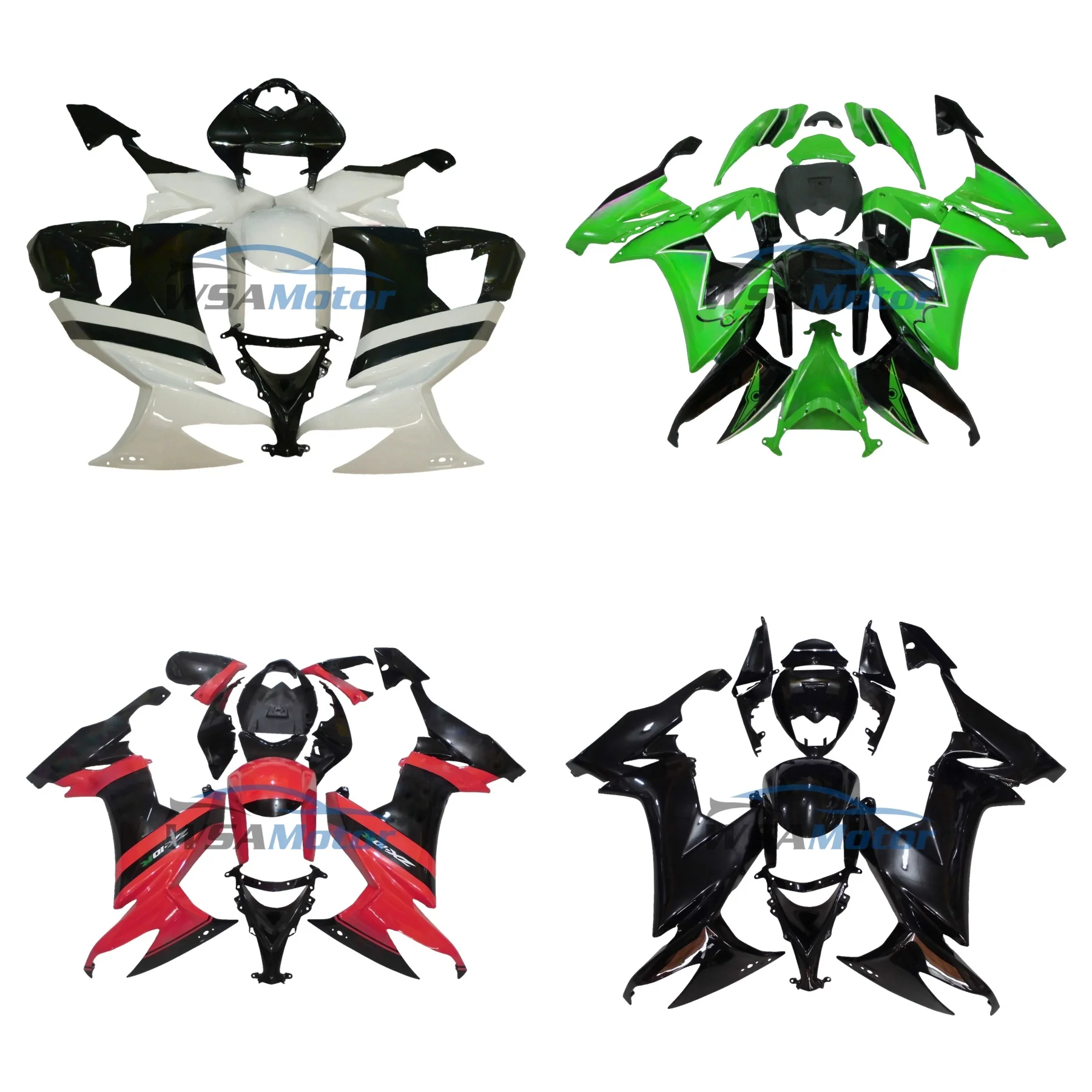 

New ABS Motorcycle Whole Fairings Kit For Kawasaki Ninja ZX-10R ZX10R 10R 2008 2009 2010 Bodywork Fairing Kits Customized Color