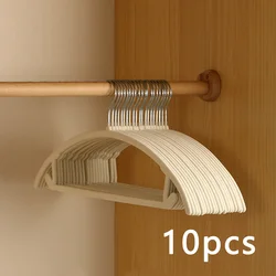 10/20Pcs Home-Use Black/Beige/Grey Velvet Hangers, Plastic Hangers, Suitable for Closet and Wardrobe Organization, Sturdy and Durable, Space-Saving, Non-Slip, Won'T Fall Off, No Bulges on the Shoulders, Won'T Damage Clothes, Used for Clothing Store Display