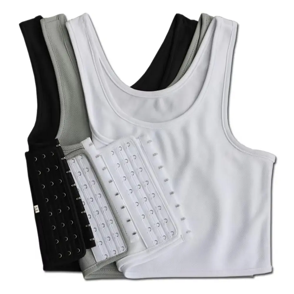 M-3XL Strengthen Corset Reinforced Short Corset Tomboy Lesbian Tank Tops Chest Shaper Breast Binder Trans Vest Shirt Underwear