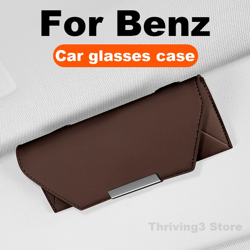 

Leather Car Glasses Case For Mercedes-Benz GLC GLE C-Class EQS EQE SUV EQA EQB S-Class G-Class E-Class Sun Glasses Storage Box