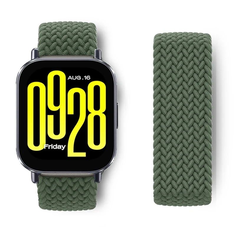 مضفر سولو حلقة حزام لساعة Redmi 5 لايت النايلون الفرقة لساعة Xiaomi Redmi 5 النشطة معصمه مطاطا نسج 22 مللي متر سوار