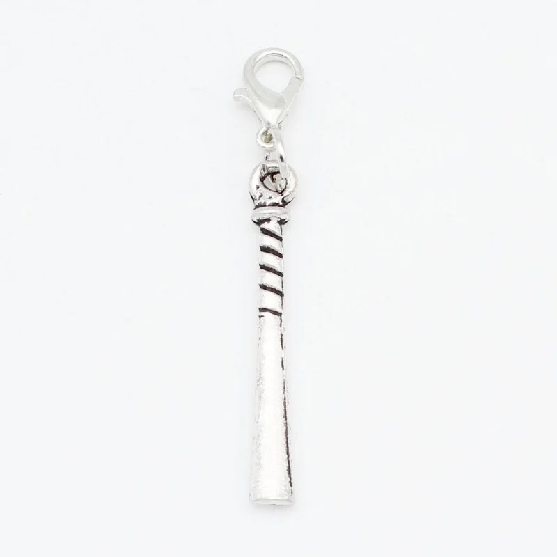 30pcs USA Sports Baseball Dangle Hanging Charms Lobster Clasp Diy Jewelry Accessory Bracelet