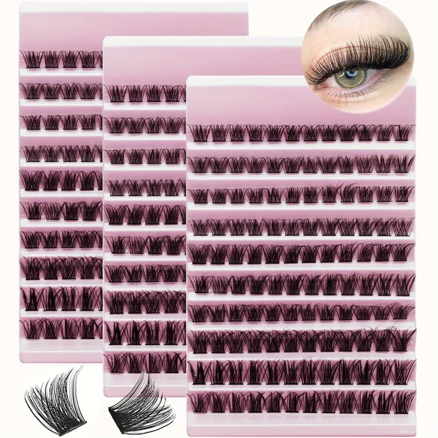 360 szt./3 szt. Klastrów rzęs 8-16mm pojedyncze rzęsy naturalny wygląd D Curl puszyste kasetowe rzęsy DIY przedłużanie rzęs