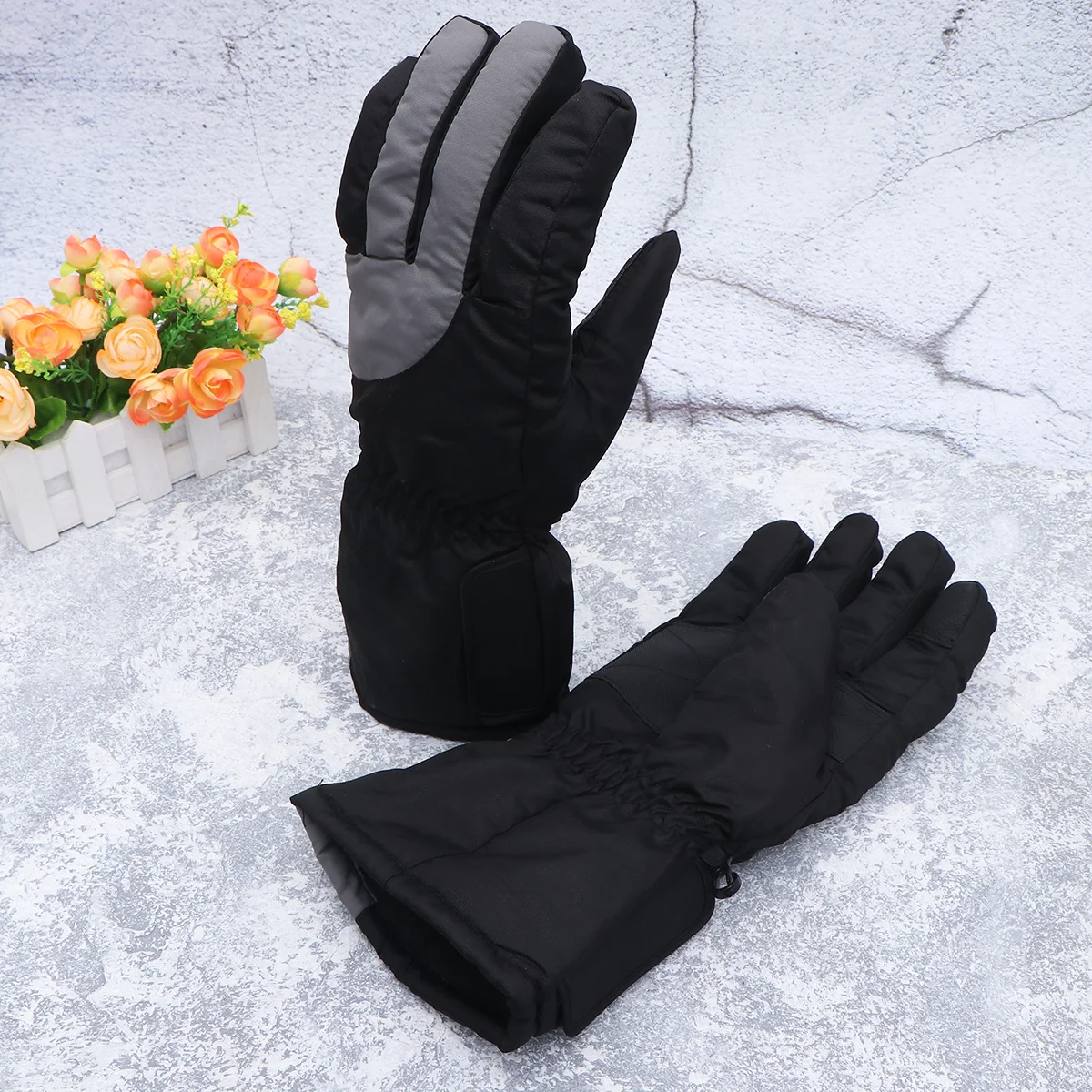 

1 Pair Electronic Heated Gloves Five-Finger Ski Winter Thick Heating Outdoor Windproof Durable Rechargeable Thermal Gloves For