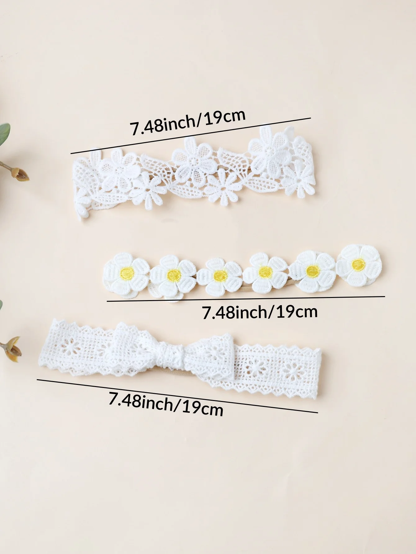 3pcs Baby Lace Sweet Elastic Headbands for Baby Girl New Bowknot Knit Nylon Headbands Flower Hairbands Decoration Headwear