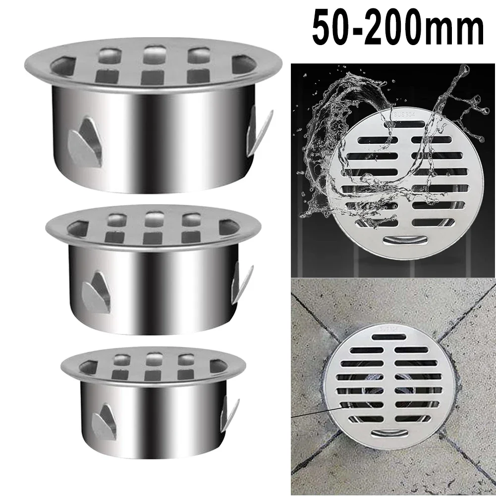 Outdoor Balcony Floor Drain 304 Stainless Steel Drainage Roof Round Floor Drain Cover Rain Pipe Cap Thickened Anti-clogging