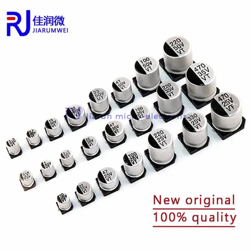 

(5/10piece) SMD Aluminum Electrolytic Capacitors SMD 16V 25V 35V 47UF 50V 100UF 220UF 470UF Original stock