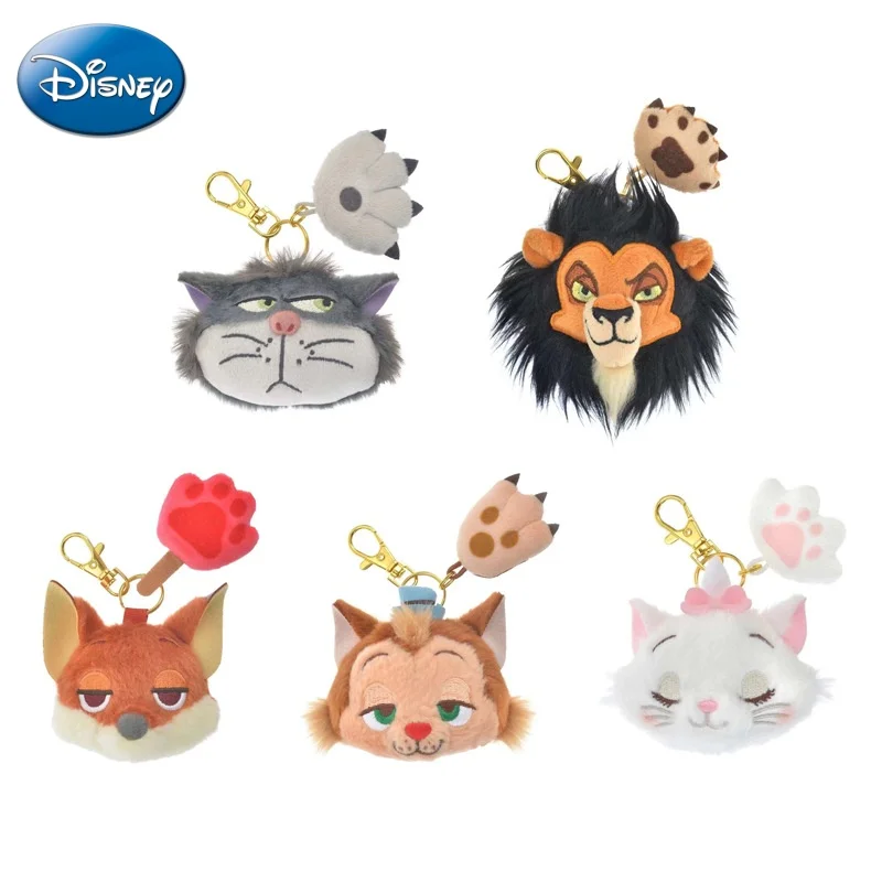 LLavero de felpa de dibujos animados de Disney, de 7CM Kawaii muñeco de peluche, colgante de mochila de la serie Marie, Judy, Nick, adorno de regalo de Navidad