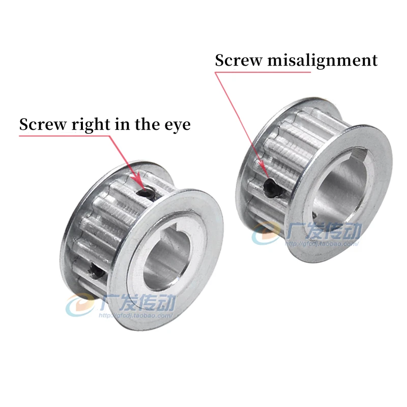 XL Two-Plane Timing Pulley 15-20 Teeth Aluminum Alloy Timing Pulley with Keyway Bore 8/10/12/12.7/14/15/16/17/18/19mm 3D Printer
