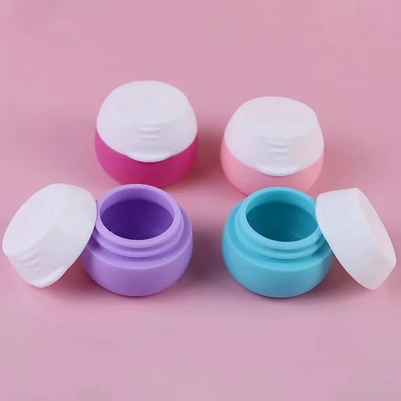 1/4Pcs Mini Soft Silicone Lotion Cream Box 20ml Travel Portable Empty Bottle Cosmetic Foundation Cream Pill Macaron Storage