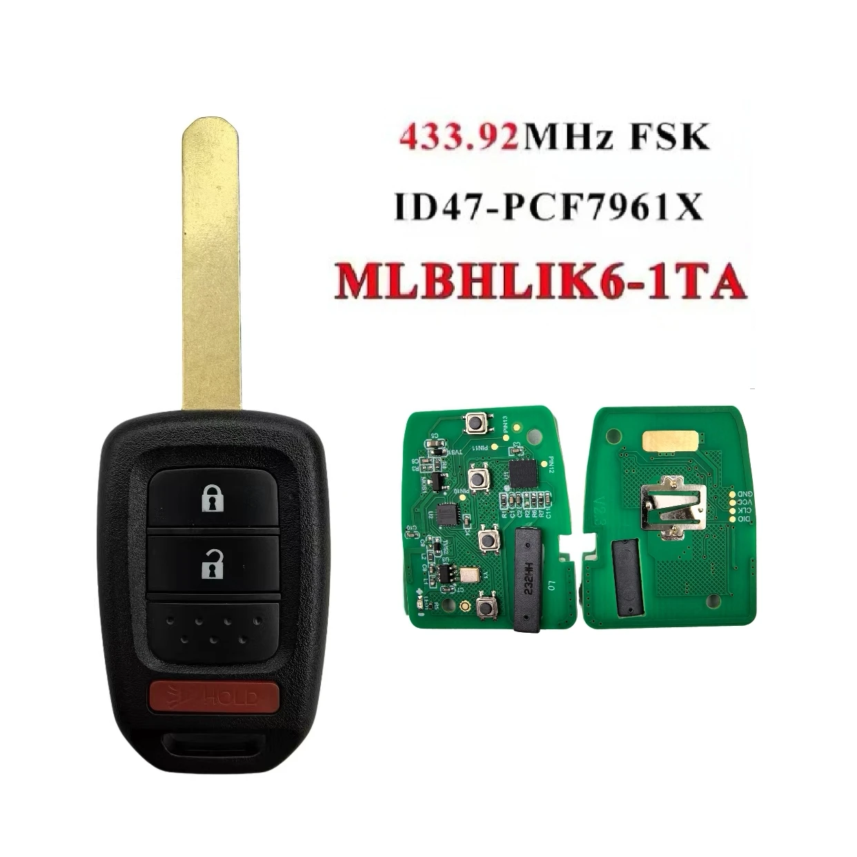 Jingxin 2/3/4BT MLBHLIK6-1TA/MLBHLIK6-1T PCF7961X ID47Chip Fernbedienung Autoschlüssel für Honda 2013-2015 CRV 2013-2017 Accord Civic – Detail 10