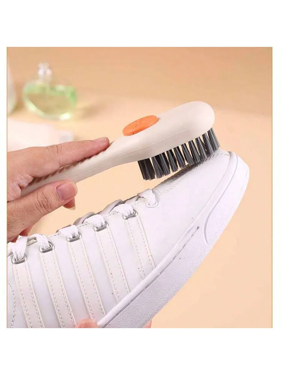One piece multifunctional liquid dispensing shoe brush, household essential shoe washing brush, press type automatic liquid