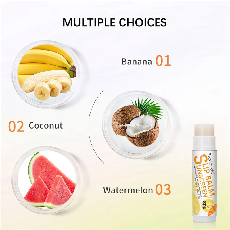 AA96 Protetor solar Lip Balm SPF30UVA Proteção Lábios Hidratante Sabor Batom incolor Cuidados com o sol 2 Coco