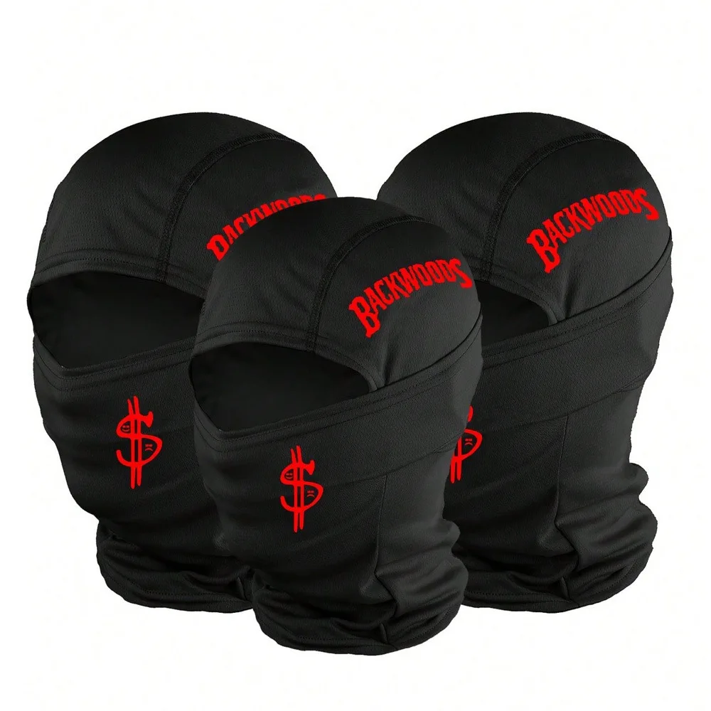 1/2/3 piece neutral printed balaclava facial mask, lightweight and breathable, suitable for skiing, football, cycling