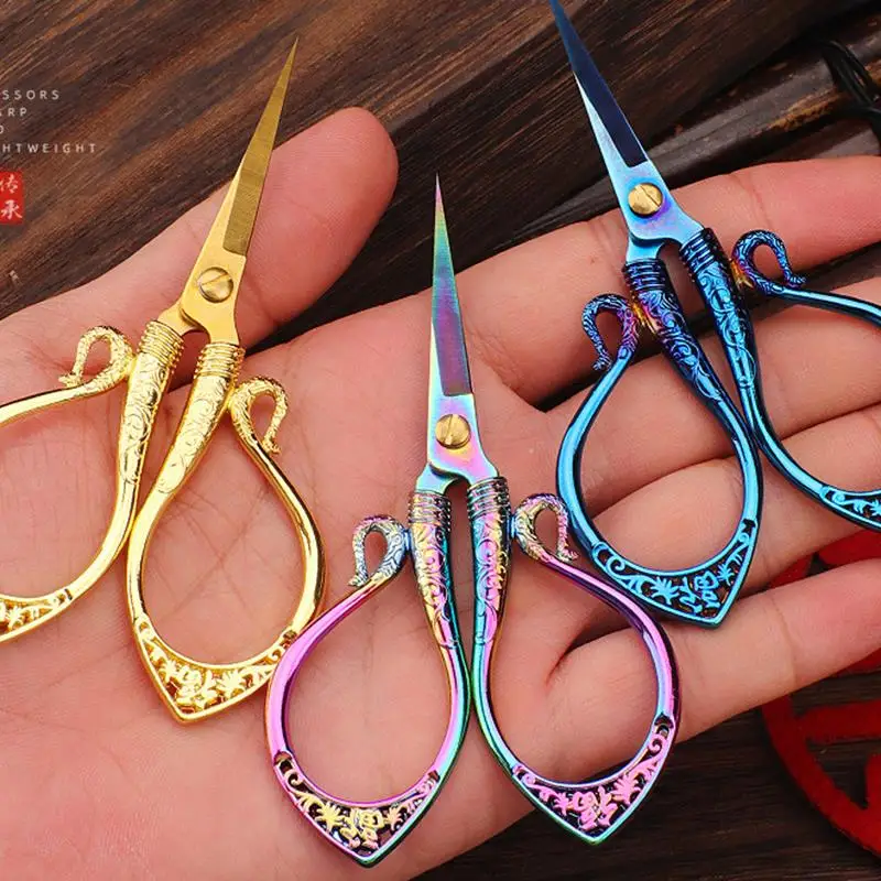 Antique Small Embroidery Scissors Retro Cross Stitch Vintage Scissor For DIY Sewing Thread Cutting Fabric Needlework