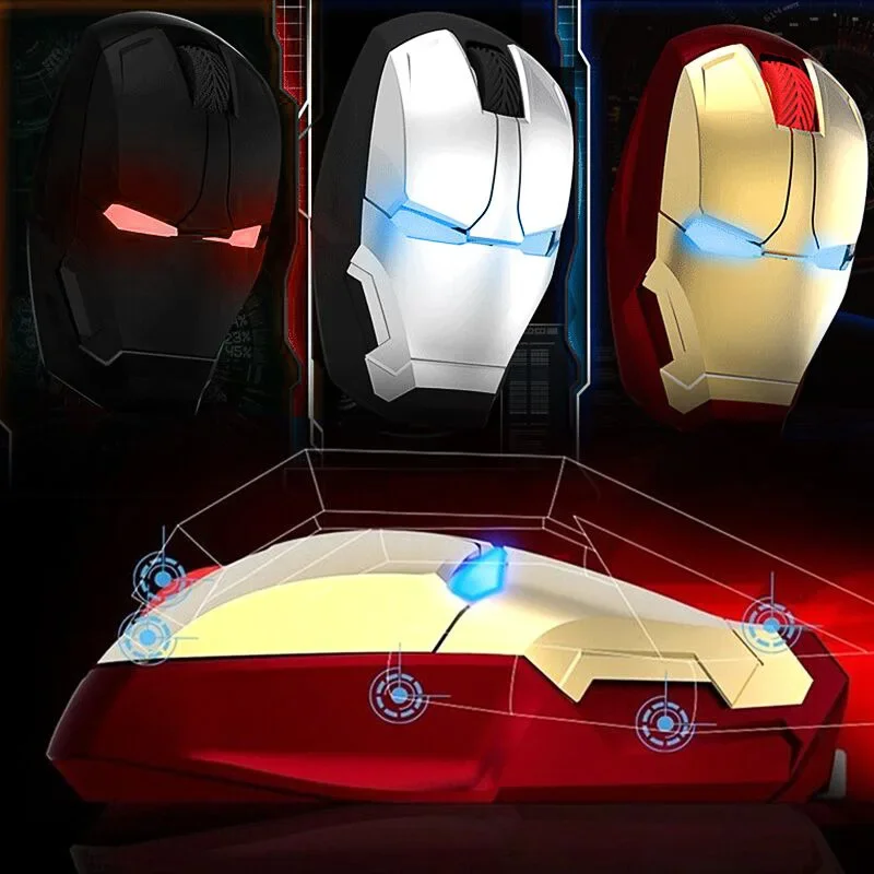 Marvel Comics The Avengers Iron Man ratón inalámbrico juego silencioso Oficina hogar personalidad ratón luminoso creativo
