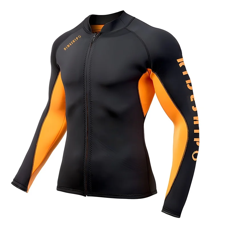 

STLF Men's & Women's Free Diving Swimming Wetsuit Top 2mm Thermal Long-Sleeve Surfing Paddleboarding Jacket with Front Logo