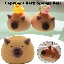 Capybara Bath Sponge Ball Cartoon Animal Baby Shower Brushes Bubble Sponges Bathroom Accessories for Kids and Adult