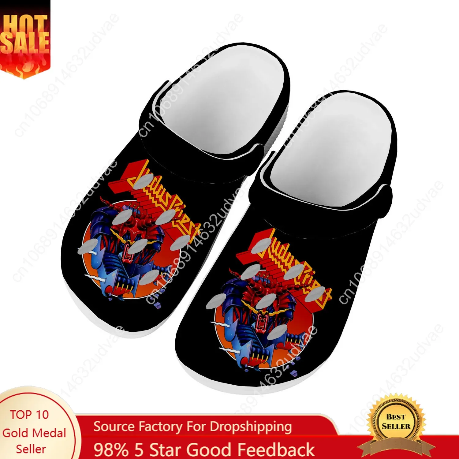 

Judas Priest Water Shoes Mens Womens Comfortable Fashion Home Garden Clogs Customizd Sandals Beach Breathable Hole Slippers