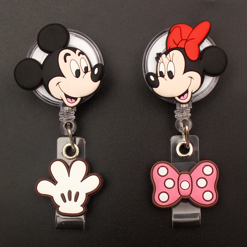 Porte-Badge rétractable Style Mickey et Minnie, porte-carte d\'infirmière et de médecin, fournitures de cartes nominatives pour bureau et hôpital