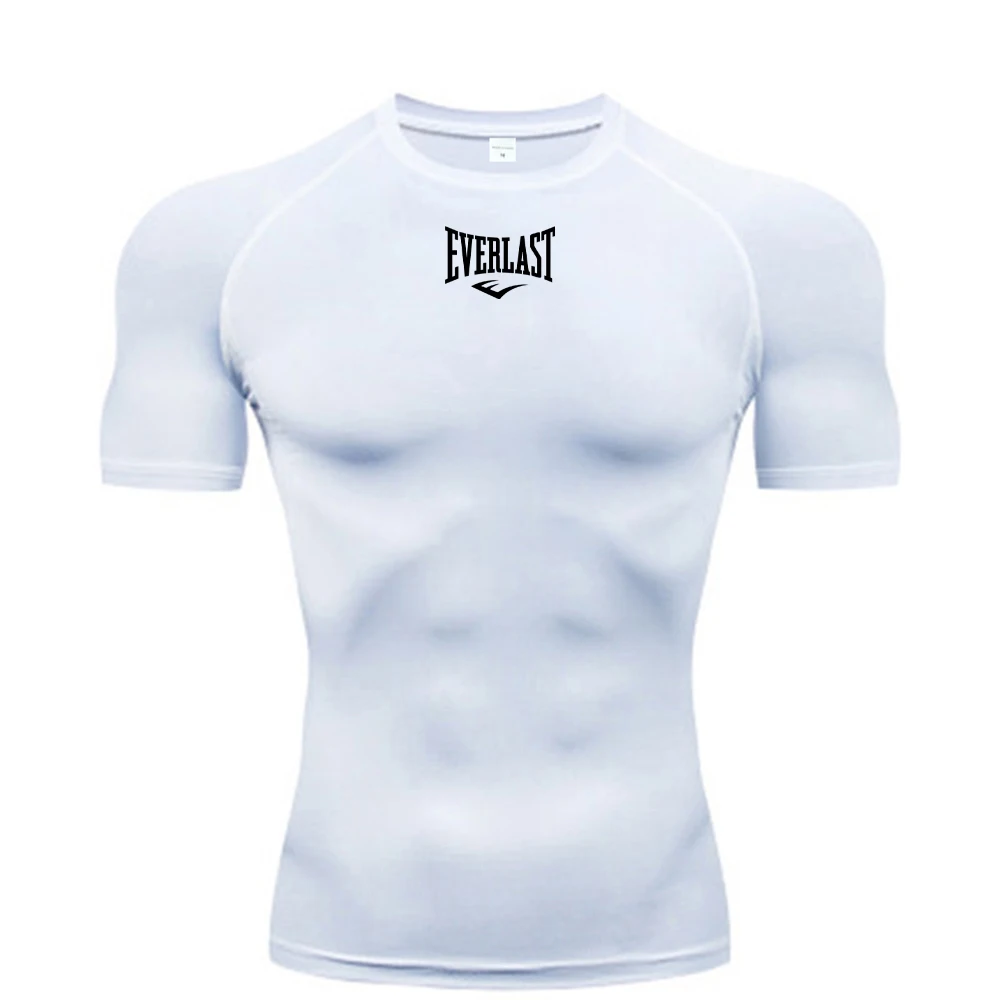 EVERLASTBOXING New Men's Running Compression T-Shirt Short Sleeve Gym Workout Shirts Fitness Shirts Men's Sportswear Sweatshirts