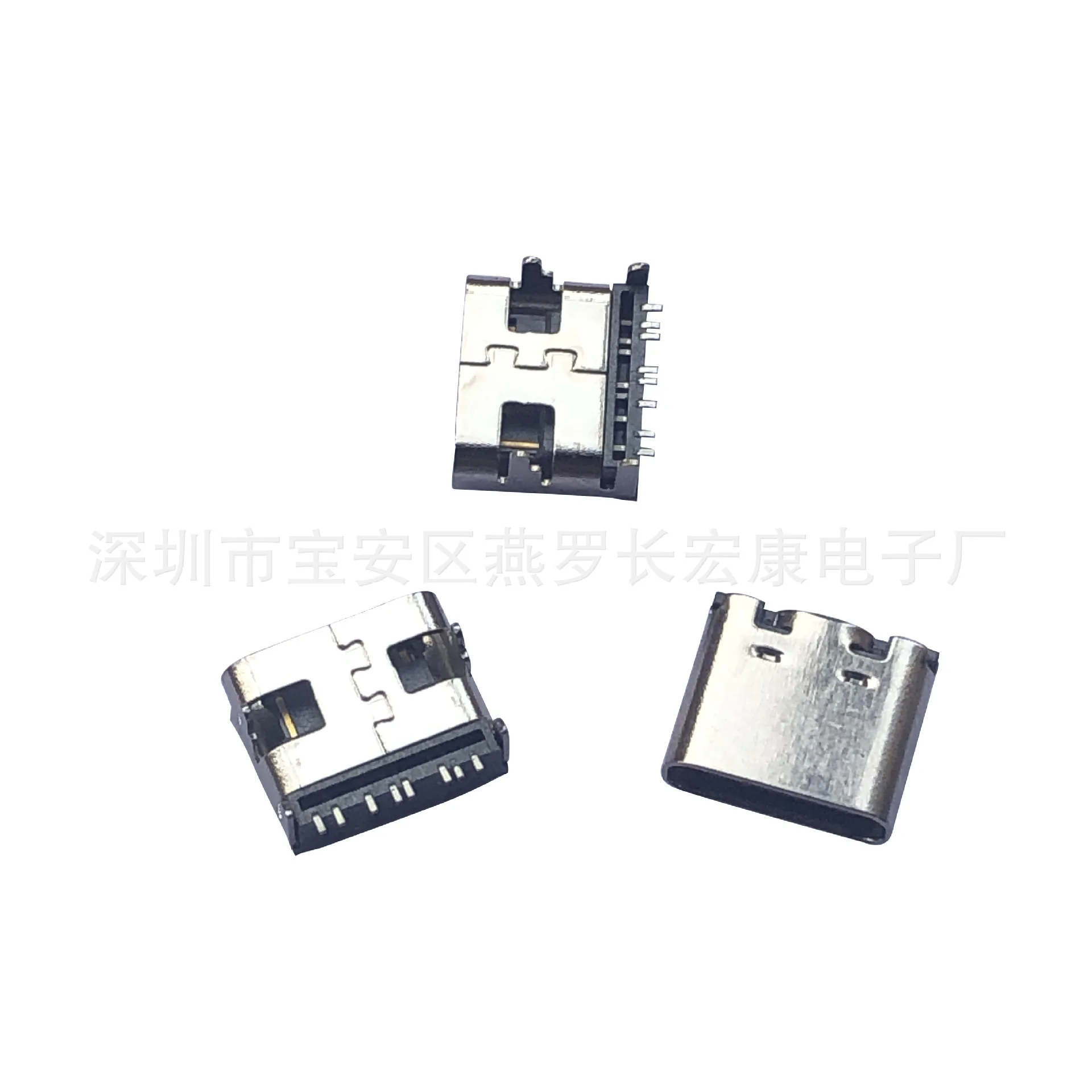 For TYPE-C 24p female seat, vertical sticker, double row SMT patch upright, short body H6.5mm with plug