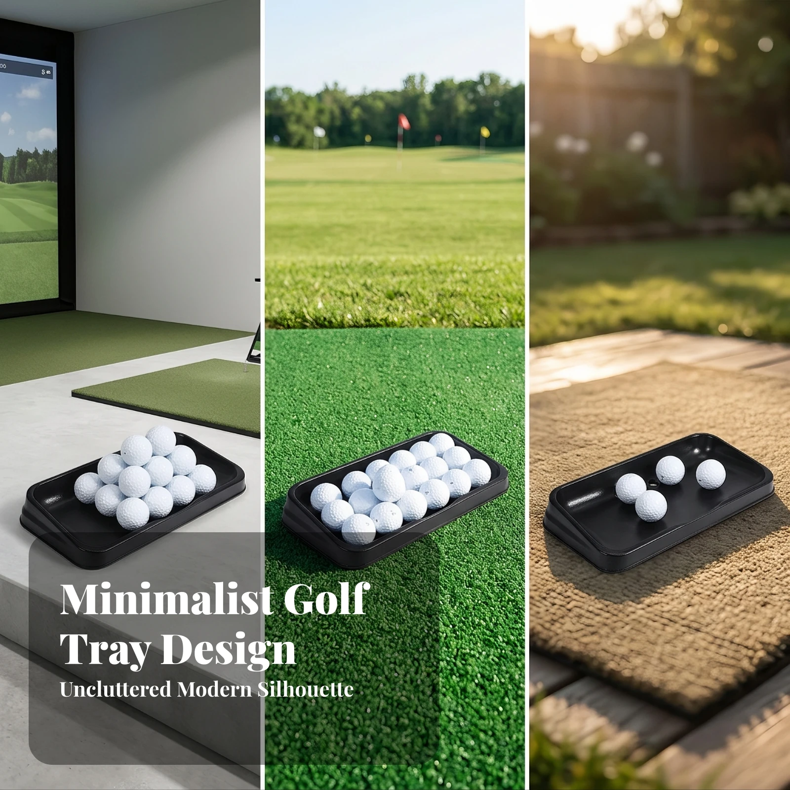 Golf Ball Tray with Drainage Holes Heavy-Duty Golf Ball Tray High Impact Non Slip for Golfers