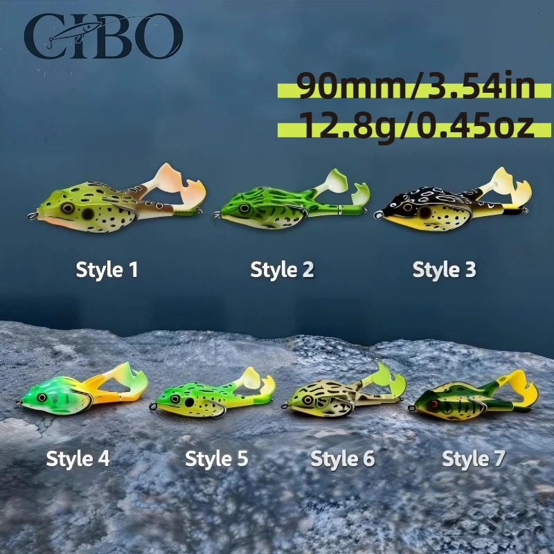 CIBO 1PCS Soft Frog Leg Lure, Realistic Multi Color Bait, Durable Plastic for Bass Panfish, All Season Freshwater Fishing Tackle