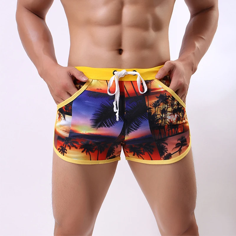 Summer Men\'s Swimwear Shorts Beachwear Sexy Swim Trunks Men Swimsuit Low Waist Breathable Beach Wear Surf