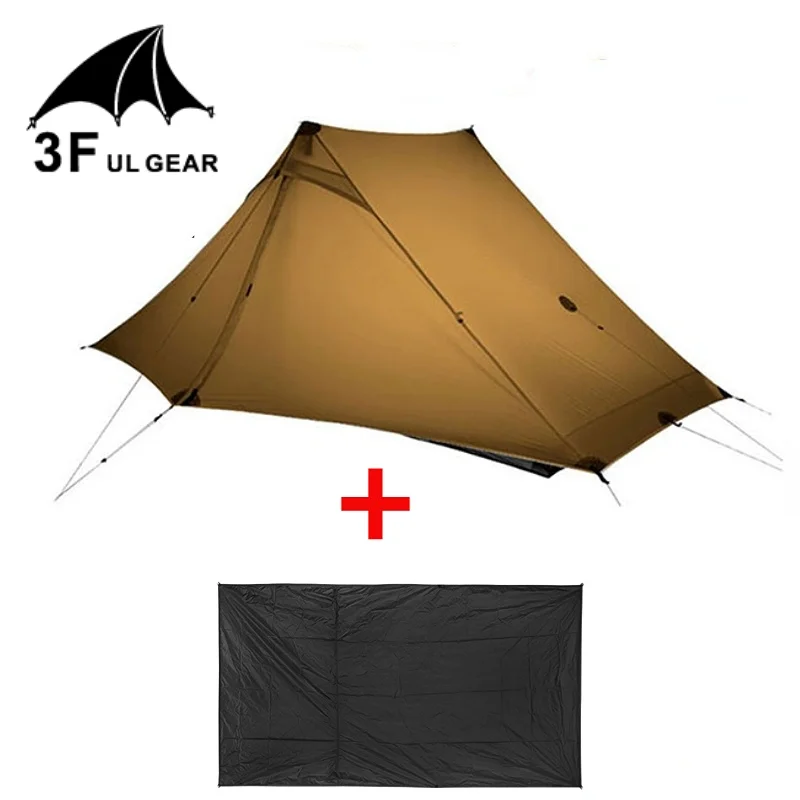 

3F Lanshan 2 Pro Just 915 Grams 2 Side 20D Silnylon LightWeight 2 Person No-See-Um 3 And 4 Season Backpacking Camping Tent