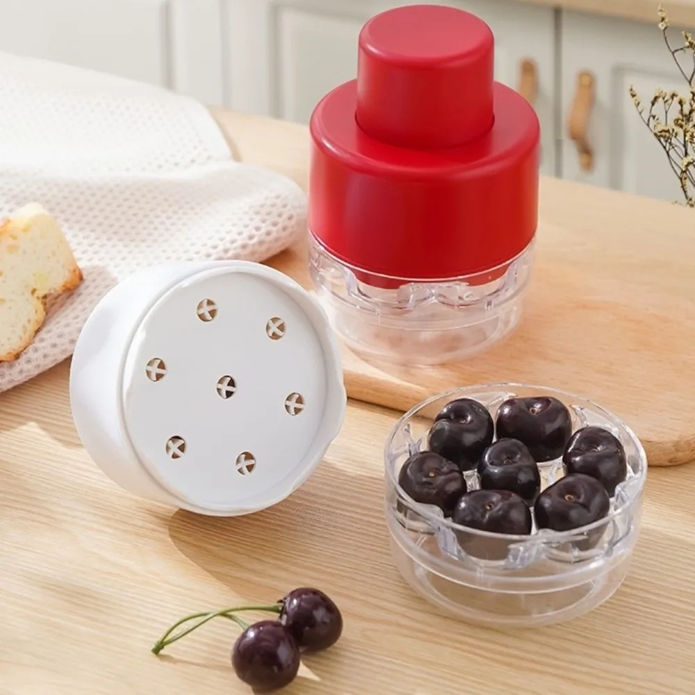 

Time Saving with 7 Holes Cherry Pitter Plastic Easy-Press Cherry Corer Nuclei Removal Efficient Cherry Stone Remover Household