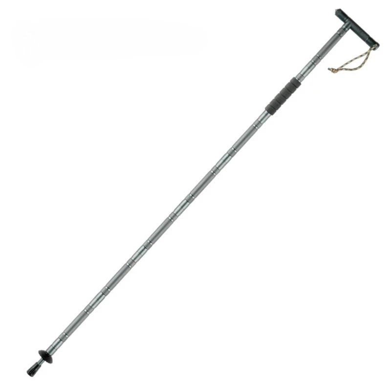 Trekking Poles Foldable Hiking With T Staff Outdoor Grip Adjustable Walking Stick Professional Crutches Cane Holder Disabled