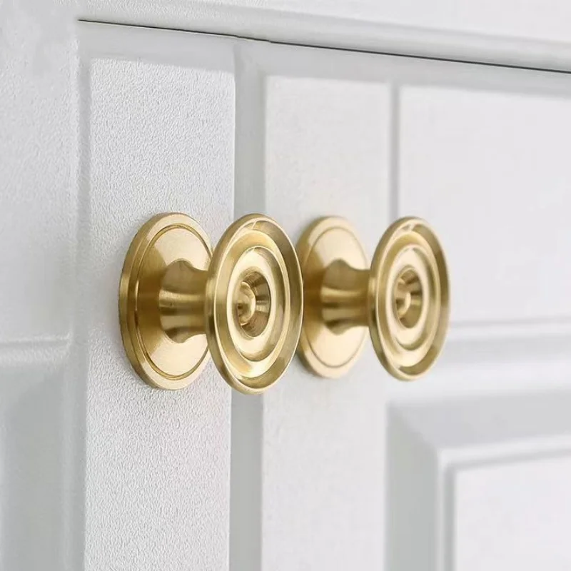 Simple Design Brass Furniture Handl Drawer Knob Gold Round Cabinet Door Wardrobe Cupboard Handles Cabinet Shoe Pulls