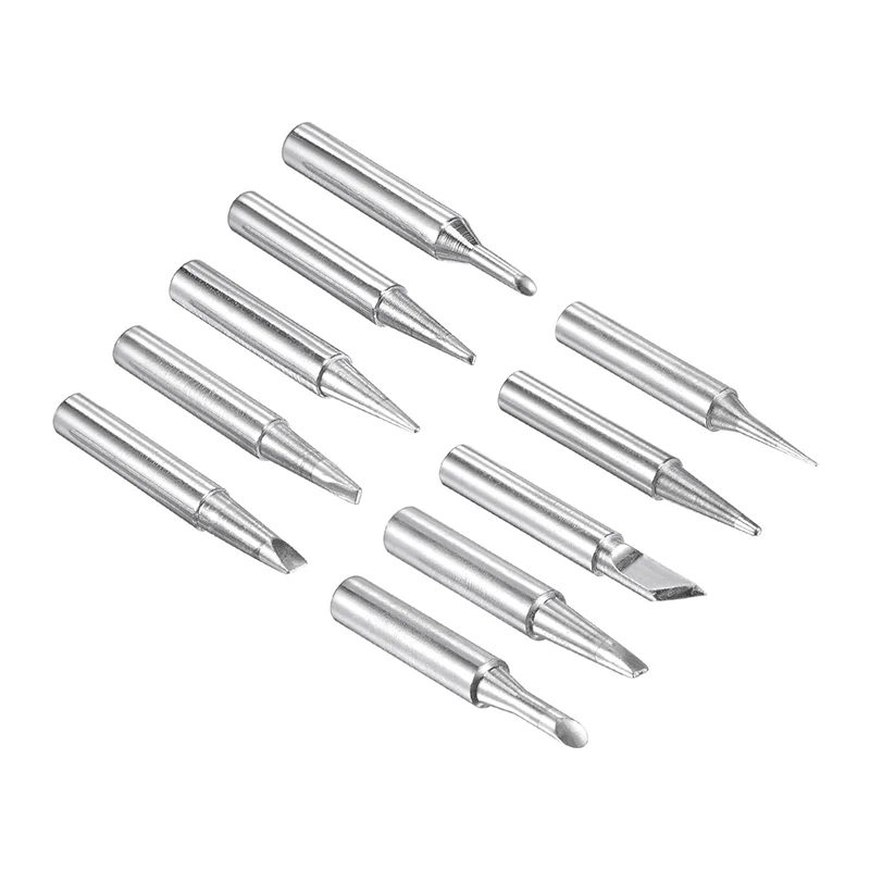 10Pcs Lead-free Soldering Iron Tip I+B+K+D+C 4mmx41mm Replacements for Soldering Station Solder Iron Head Repair Tools