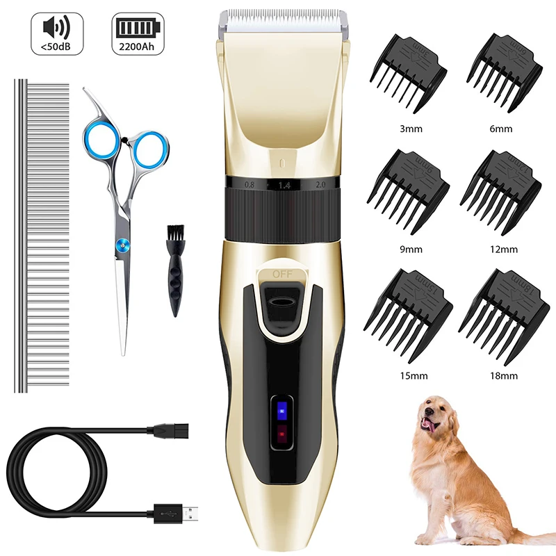 

In Stock Electric Rechargeable Grooming Shaver Hair Cutter Machine Household Pet Dog Cat Hair Clippers