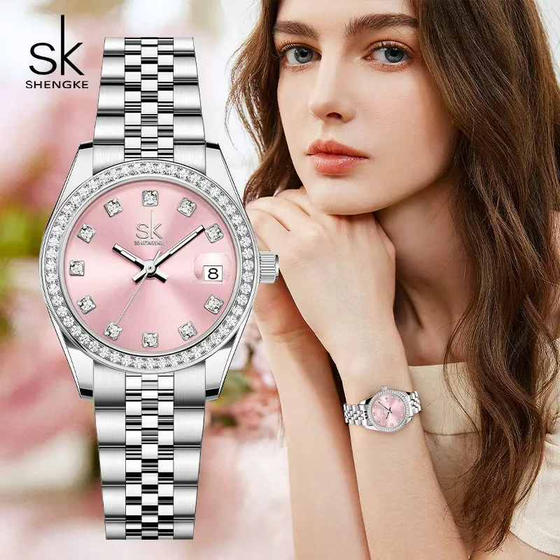 女性向けの高品質ステンレススチール製クォーツ時計。ガールフレンドへの素晴らしい贈り物、または女性への誕生日プレゼントに最適です。