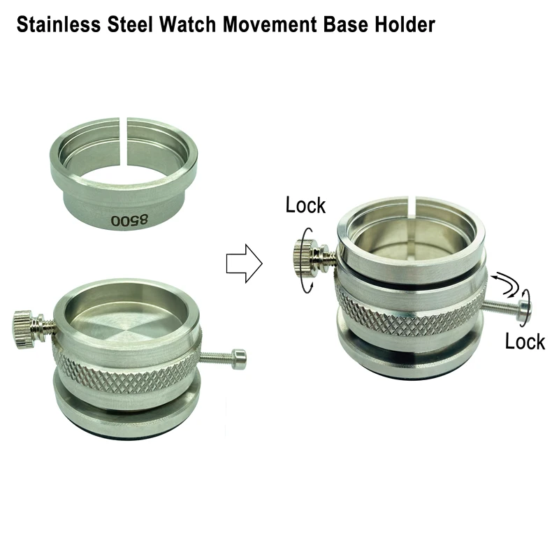 Stainless Steel Watch Movement Base Holder, Watch Repairing Tool for ETA8500 7750 3135 3100 2824 2000 2671Watch Movement