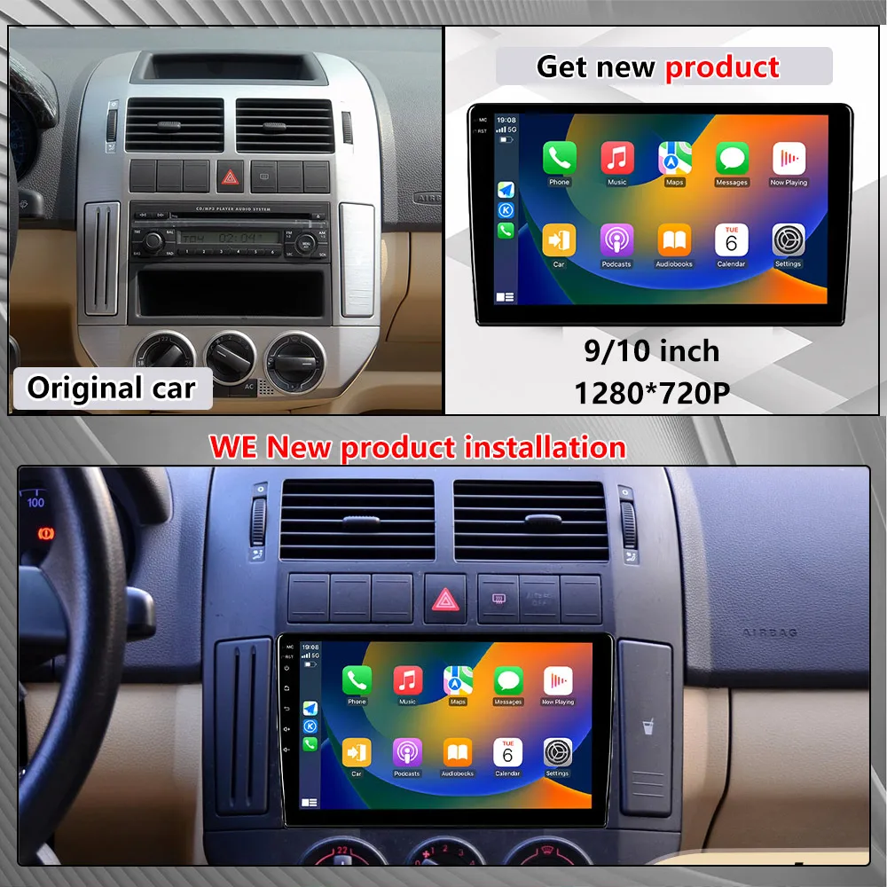 Radio Modify For Volkswagen VW POLO 2004-2011 Wireless Carplay Car Multimedia Player Upgrade Touch Screen Android Auto Car Play