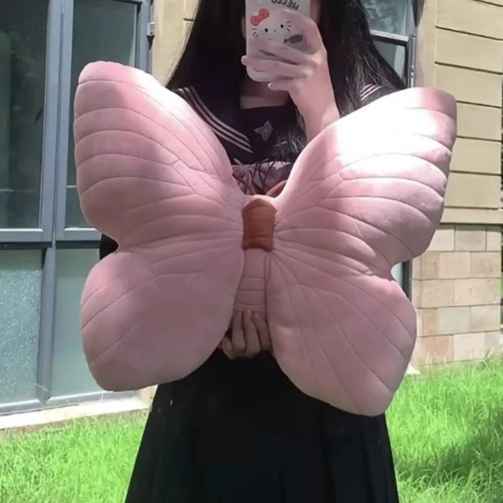 New Cute Butterfly Pillow Girl Pink Toy Soft Stuffed Toy Throwing Pad Home Textile Cushion Sofa Decoration Bedhead Pillow