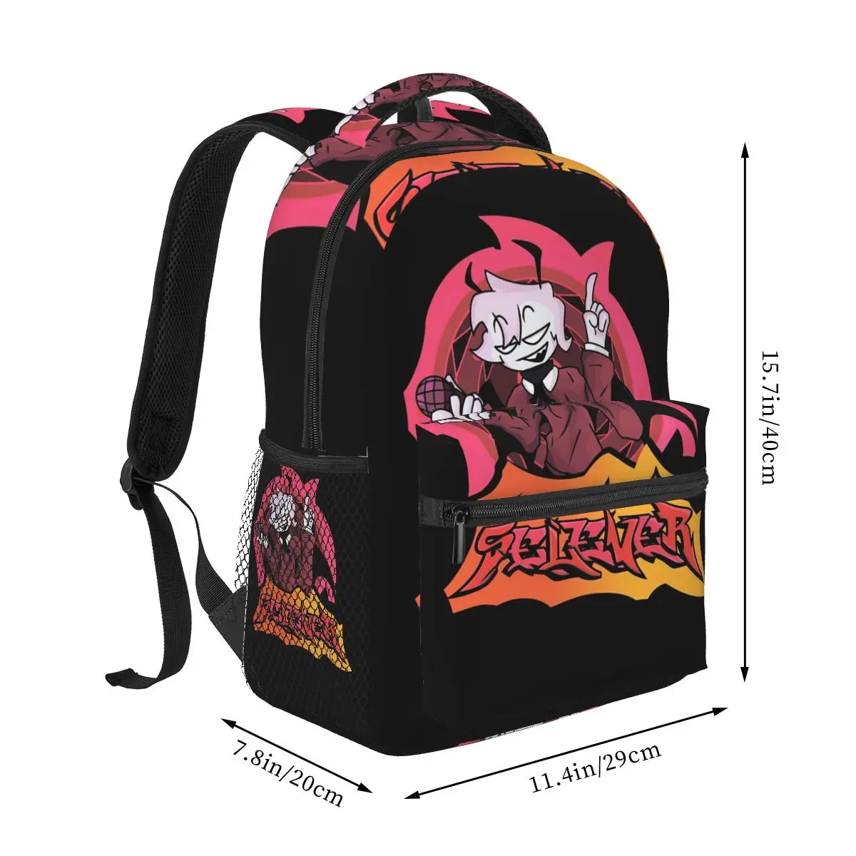 Fnf Zardy Friday Night Funkin Rucksack Heißer Verkauf Tagesrucksack Große Kapazität Jungen Mädchen Büchertasche Schultasche Umhängetaschen für Männer Frauen
