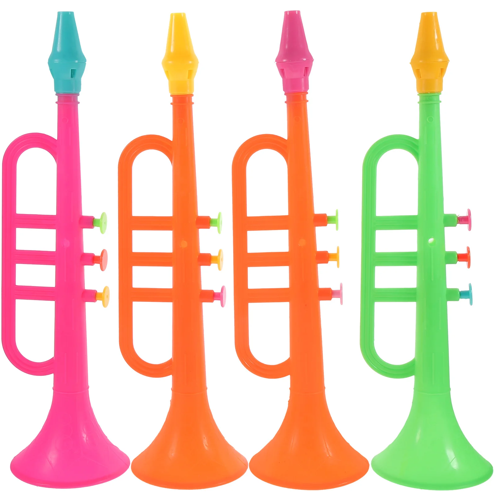 4 pezzi di trombe musicali in plastica mini strumenti colorati divertenti creatori di rumore per feste oggetti di scena per feste