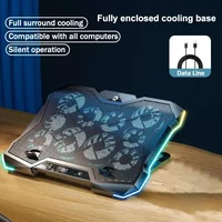 D11 Gaming Laptop Cooler 10 Fans Foldable Adjustable Notebook Stand Heat Dissipation Holder for 12-18'' Cooling Pad W/ RGB Light - Image 5