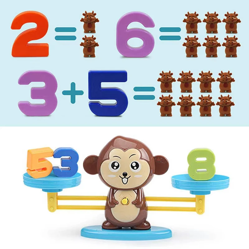 Crianças equilíbrio matemática brinquedo montessori cedo educacional equilíbrio escala brinquedos material de ensino jogos de mesa crianças presentes interativos