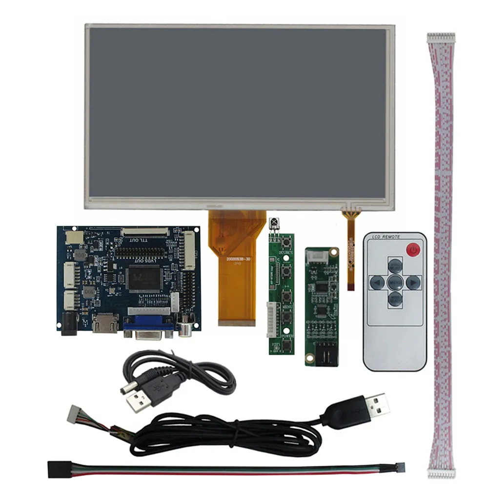 9 Inch AT090TN12 LCD Display Screen HDMI-Compatible VGA AV Driver Control Board Digitizer Touchscreen Monitor Kit