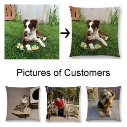 Fodere per cuscino personalizzate in lino per animali domestici fodera per cuscino personalizzata per bambini fodera per cuscino personalizzata per divano federe con Logo del marchio
