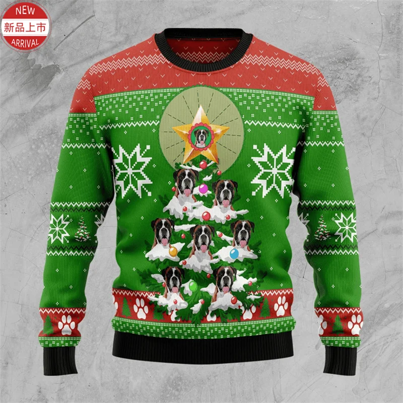Christmas Theme Cute Pugs 3D Printing Sweatshirts Merry Christmas Pull Dogs Graphic Ugly Christmas Sweater Mens New In Sweaters