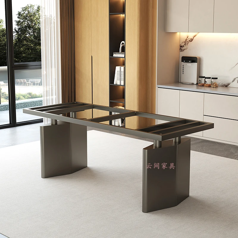 

Luxury stone table leg bracket marble tea dining tripod stainless steel table foot rock slab large plate base island